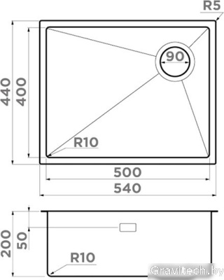 Кухонная мойка Omoikiri Taki 54-U/IF Side SF IN (нержавеющая сталь)