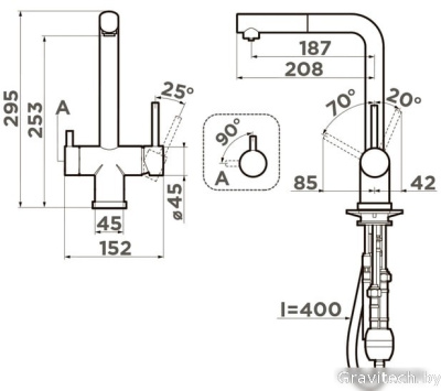 Смеситель Omoikiri Takamatsu-S BN (нержавеющая сталь)