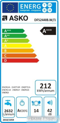 Посудомоечная машина ASKO DFS244IB.W/1