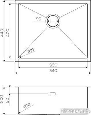 Кухонная мойка Omoikiri Taki 54-U/IF-GM (4973107)