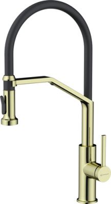 Смеситель Omoikiri Makkari 2 Plus-SB-LG-BL (светлое золото/черный)