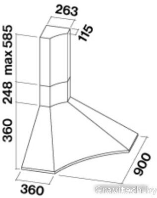 Кухонная вытяжка Falmec Elios Design 90 800 м3/ч (нержавеющая сталь)