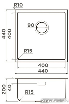 Кухонная мойка Omoikiri Tadzava 44-U/I Ultra 15 IN (нержавеющая сталь)