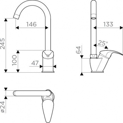 Смеситель Omoikiri Umi-BL (черный)