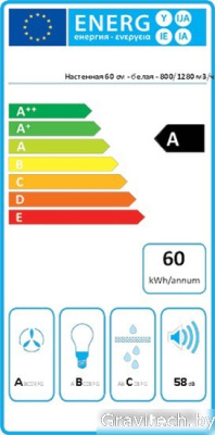 Кухонная вытяжка Falmec Tab Design 80 800 м3/ч (серый)