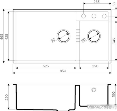 Кухонная мойка Omoikiri Tedori 85-2-U-BL (черный)