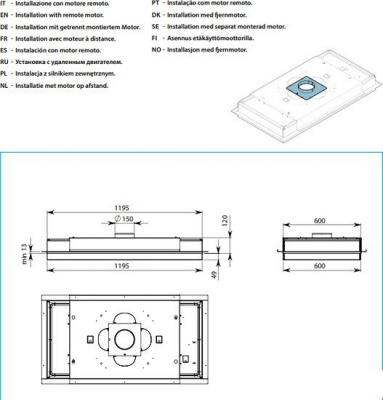 Кухонная вытяжка Falmec Alba Design+ Island 120 (белый)