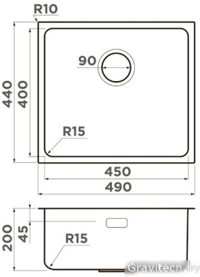 Кухонная мойка Omoikiri Tadzava 49-U/I Ultra 15 IN (нержавеющая сталь)