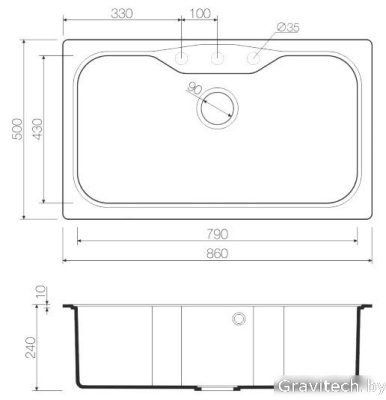 Кухонная мойка Omoikiri Maru 86-PL [4993215]
