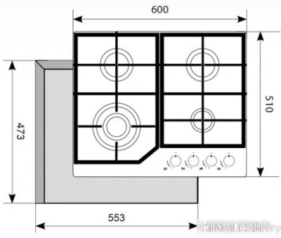 Варочная панель Akpo PGA 604 HGC-T BL