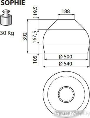 Кухонная вытяжка Falmec Sophie Circle-Tech Island 54 600 м3/ч (состаренная медь)