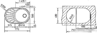 Кухонная мойка TEKA DR 77 1C 1E MTX [40127303]