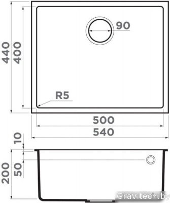 Кухонная мойка Omoikiri Bosen 54-U GR (leningrad grey)