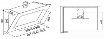 Кухонная вытяжка Falmec Quasar Design 60 800 м3/ч (белый)