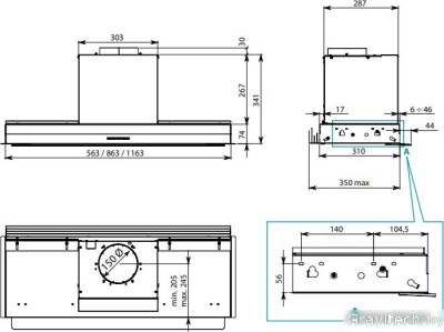 Кухонная вытяжка Falmec Virgola No-Drop Design 90 800 м3/ч (нержавеющая сталь)