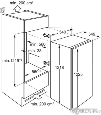 Однокамерный холодильник Electrolux RFB3AF12S