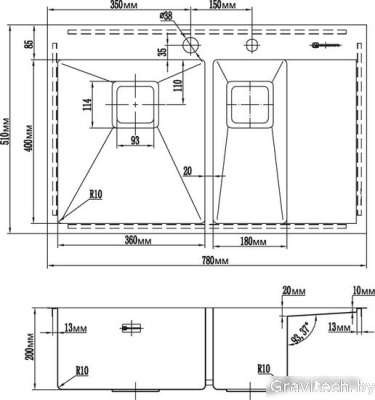 Кухонная мойка Omoikiri Akisame 78-2-GM-L [4993101]
