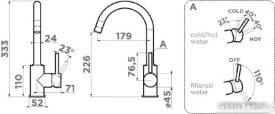 Смеситель Omoikiri Shinagawa 2 Plus-BN (нержавеющая сталь)