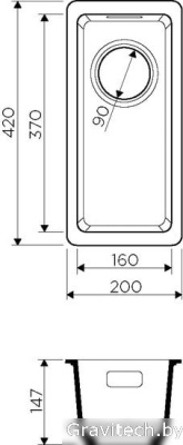 Кухонная мойка Omoikiri Kata 20-U GR