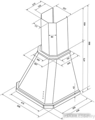Кухонная вытяжка Krona Neya 600 structural ivory PB