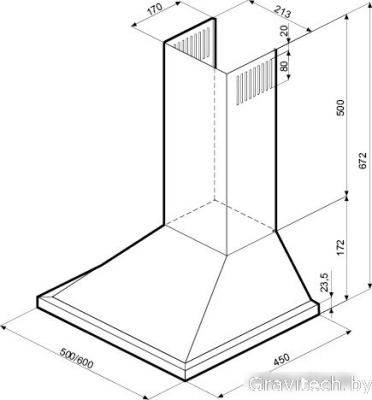 Кухонная вытяжка Krona Bella 600 Inox