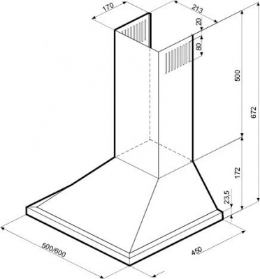 Кухонная вытяжка Krona Bella 500 White Push Button