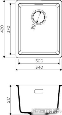 Кухонная мойка Omoikiri Kata 34-U CA